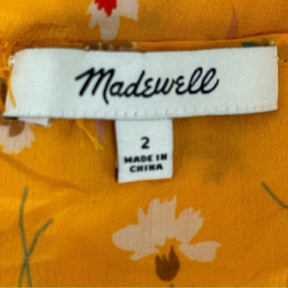 Madewell Silk Wrap Cami Top Painted Carnations Orange Marigold Tangerine - Picture 7 of 10